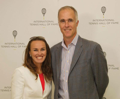 Martina Hingis and International Tennis Hall of Fame CEO Todd Martin