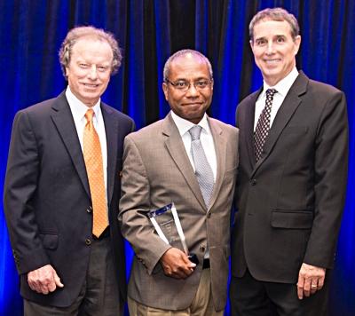 Photo: (left to right) PTR Board President, Roy Barth, Frank Adams, PTR CEO Dan Santorum